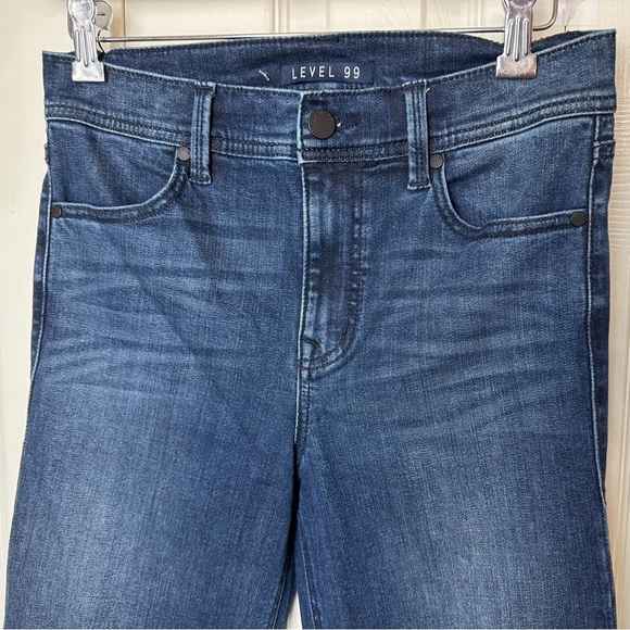 Anthro LEVEL 99 Tanya High Rise Ultra Skinny Denim Jeans In Elegant Lace Trim - Picture 9 of 13